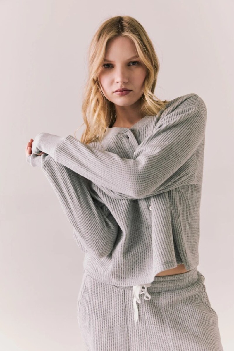 WAFFLE THERMAL THAYNE LONG SLE Gris