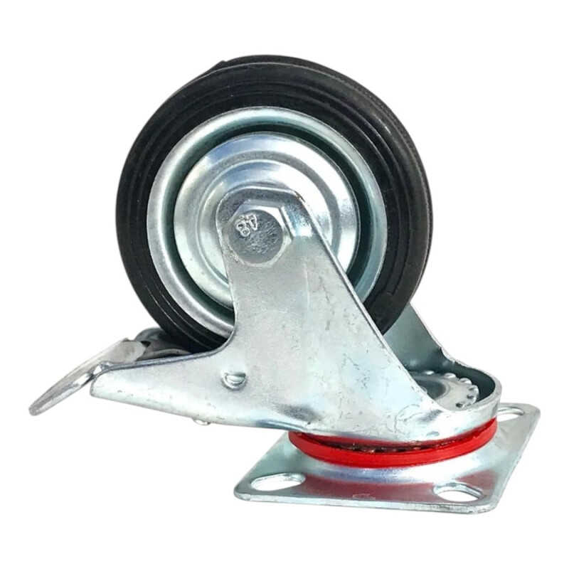 Rueda Industrial de Goma 100 mm con Freno Rueda Industrial de Goma 100 mm con Freno