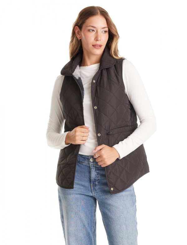 Chaleco Reversible Sherpa & Capitoneado NEGRO/MULTI