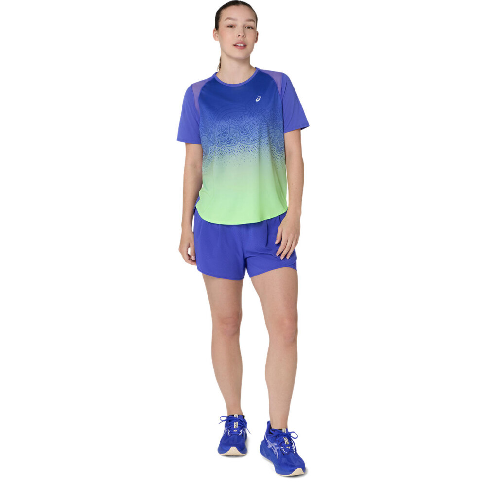 Polo Running Road Fade SS Top Mujer Cobalt Burst/illuminate Green