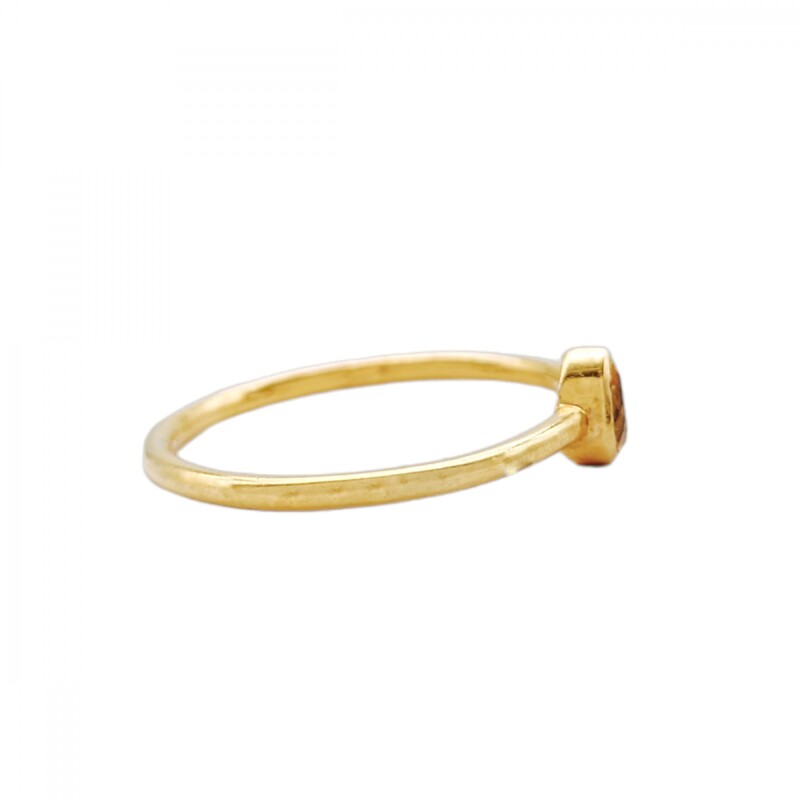 Anillo Lagrima-Plata rodinada con micra oro 18k-Piedra Citrino-AN2004 conpiedra