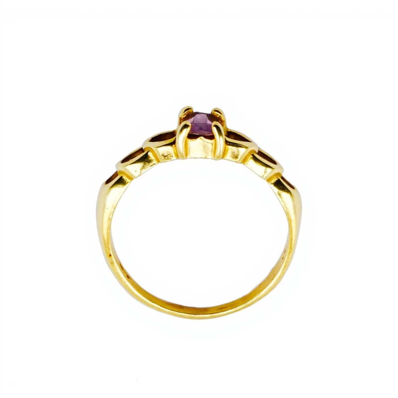Anillo Solitario -Oro bajo-Piedra Amatista-AN8217 conpiedra