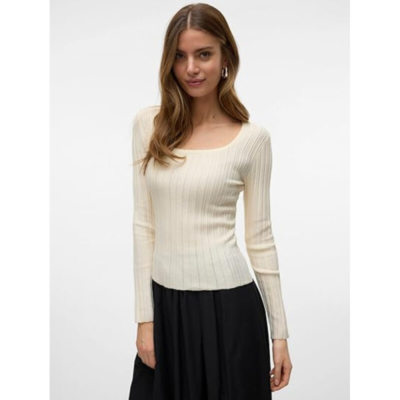 VMCECILIE LS U-NECK PULLOVER GA BIRCH