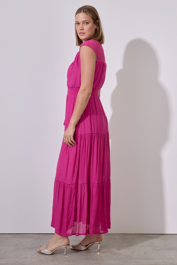 Vestido Maxi Encaje FUCSIA