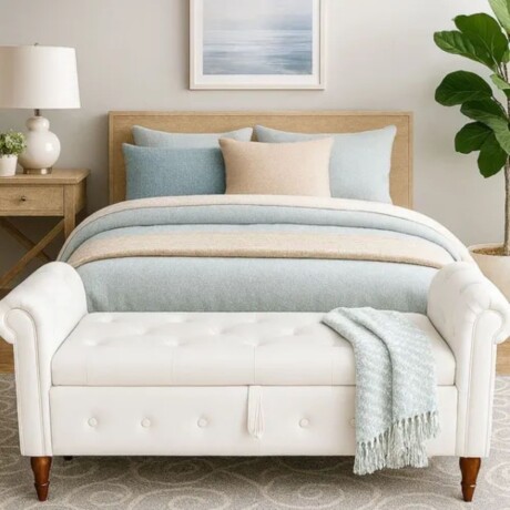 Sofa pie de cama baul Beige