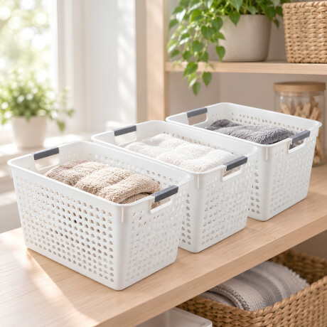Set x3 Cesto calado G 36 x 26 x 22 BLANCO