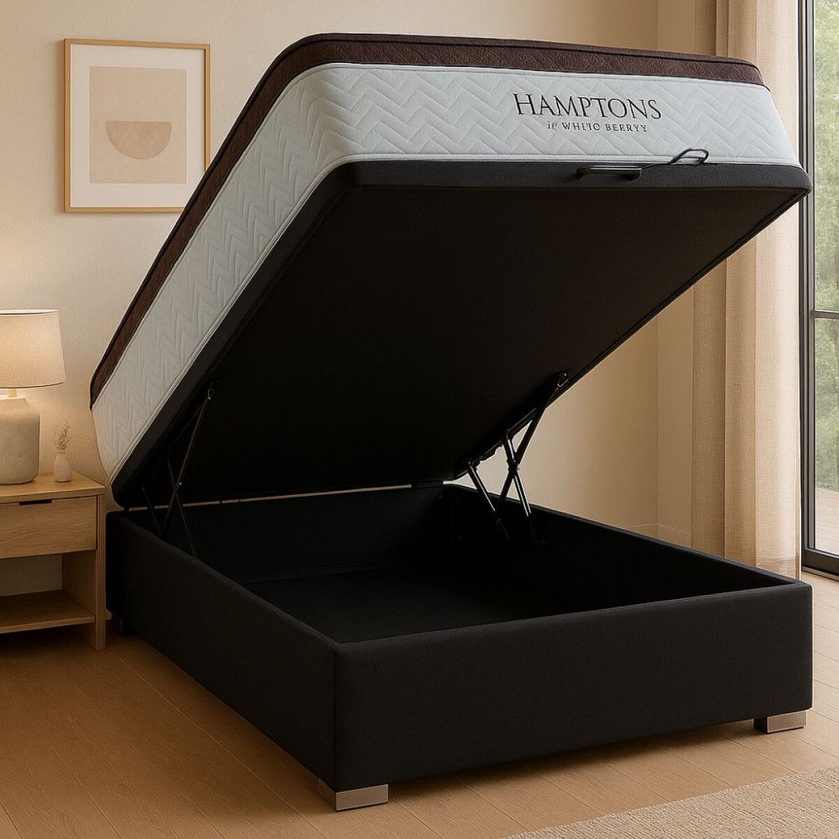 Sommier 2 Plazas Box Baul THM Hybrid Palladium 