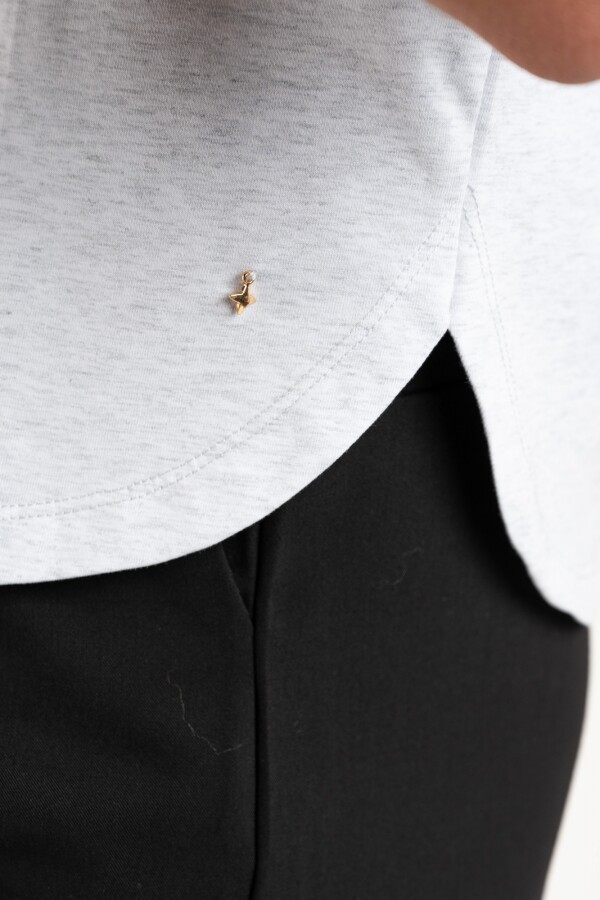 Remera Algodón Elastano Melange Gris Melange