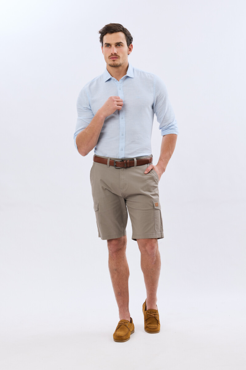 BERMUDA CARGO CON ELASTANO - Khaki 