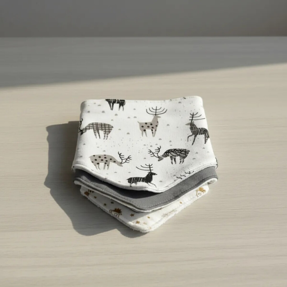 Set x3 baberos bandana GROW - ciervos brown 