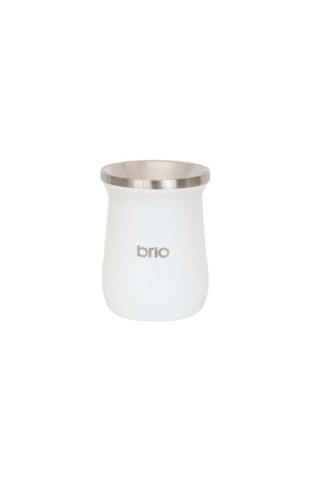 Mate De Acero Inoxidable brio Alto Diseño Clásico Blanco