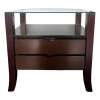 MESA DE LUZ CON 2 CAJONES Y TAPA DE VIDRIO - MERCADERIA CON DETALLES MESA DE LUZ CON 2 CAJONES Y TAPA DE VIDRIO - MERCADERIA CON DETALLES