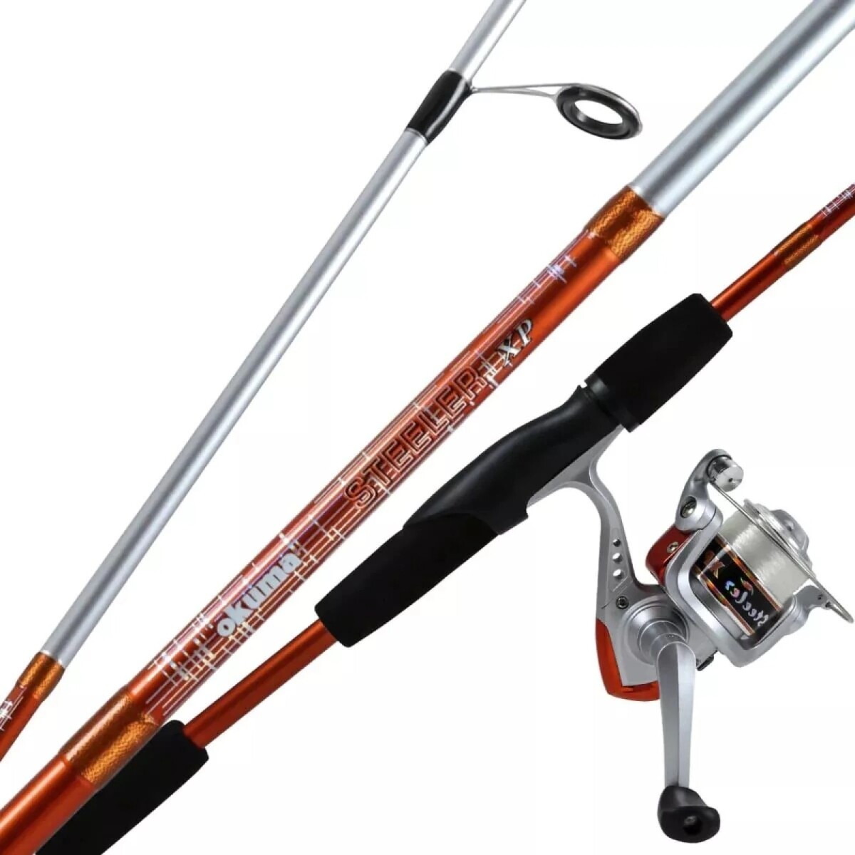 Caña Okuma Steeler Combo Caña + Reel + Tanza 1,65 Mts - Naranja 