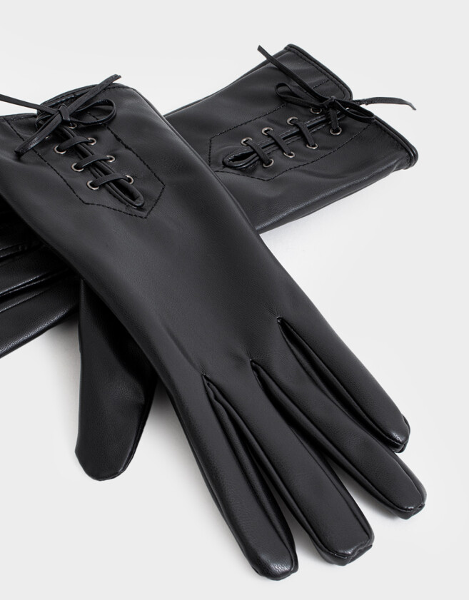 Guantes Varios Noche Guantes De Cuerina - Negro
