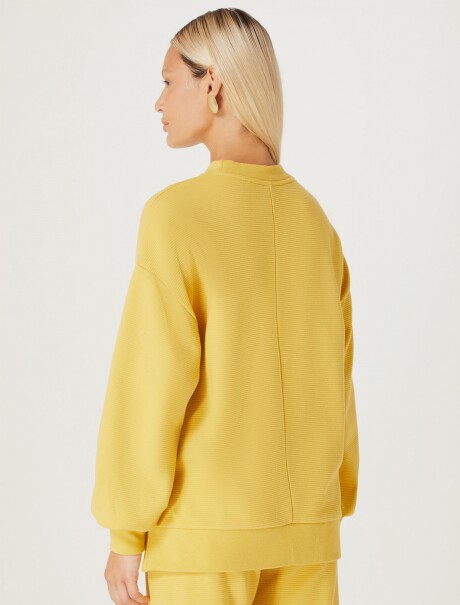 BUZO BÁSICO DE ALGODÓN CON FELPA AMARILLO