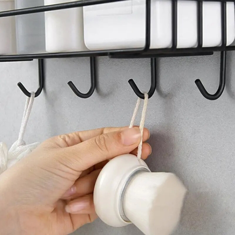 Estante Organizador Baño Ducha Metal Con Ganchos Colgante Estante Organizador Baño Ducha Metal Con Ganchos Colgante