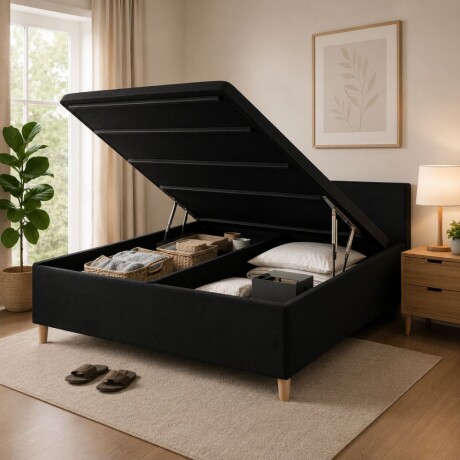 Box Baúl Sommier 2 Plazas HAMPTONS Smartbox Negro
