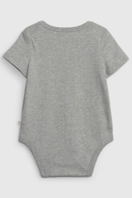 Body Manga Corta Mickey Bebé Light Heather Grey
