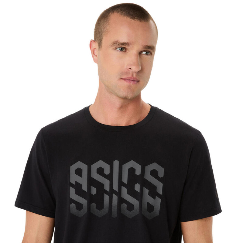 Polo Training Asics Hex Graphic Cotton Blend Tee Hombre Performance Black