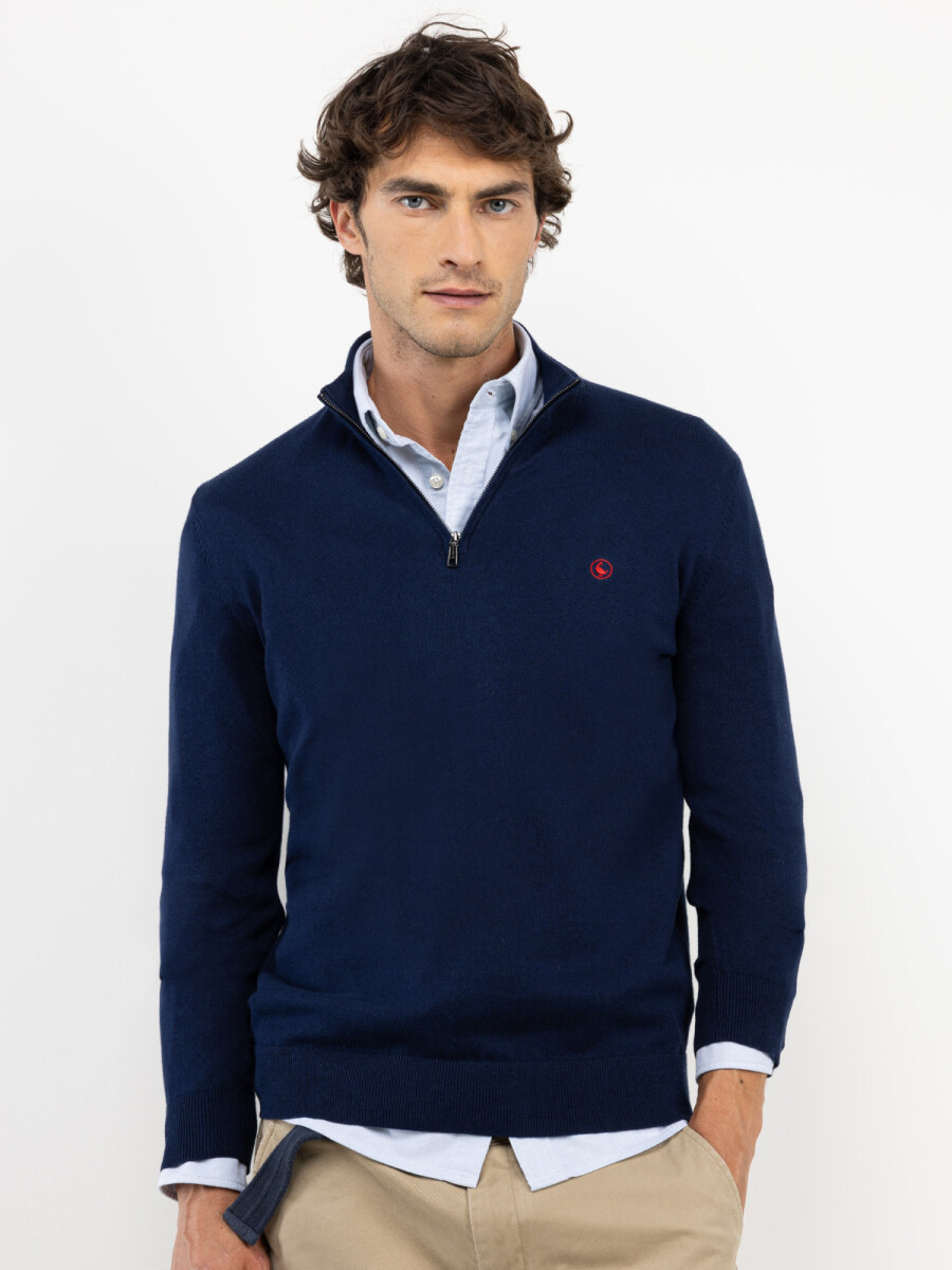 Sweater Medio Cierre El Ganso - Marino 