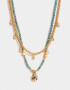 Collares Cortos Con Piedra Natural Collar Corto Bañado En Oro Con Piedra Natural - Dorado