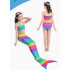 Traje De Baño Niña 3 Piezas Sirena Playa Piscina Cosplay Variante Color Multicolor Talle 120