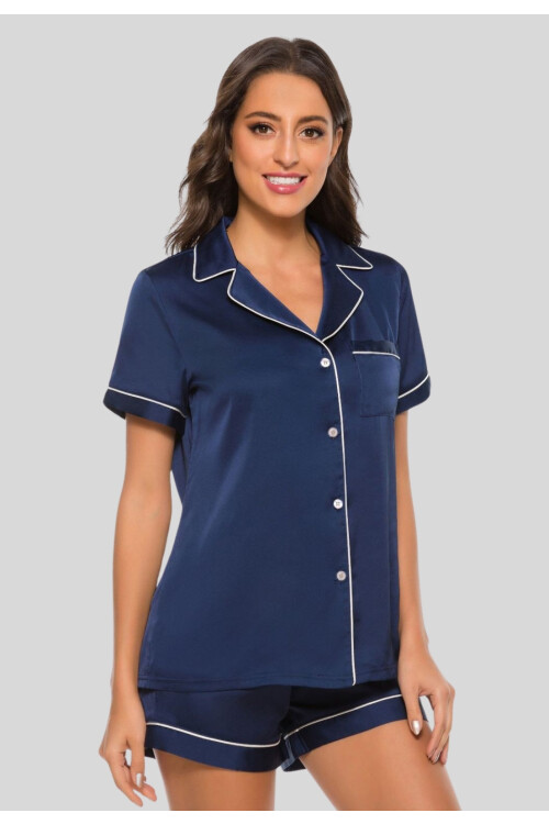 PIJAMA SEDA AZUL