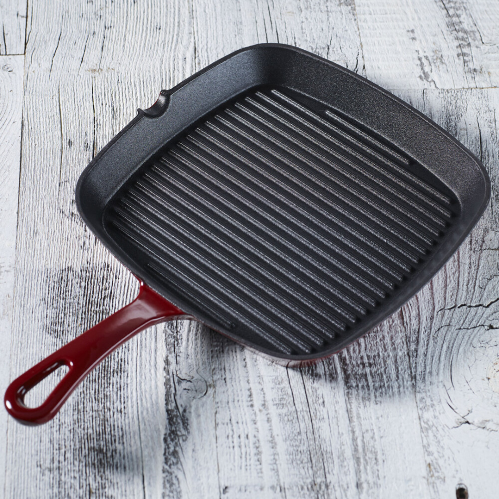 Cuisinart® PLANCHA PARRILLERA CUADRADA DE HIERRO FUNDIDO 9.25" - ROJO CARDENAL N/A