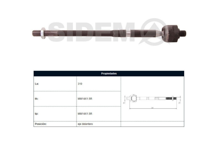 Mate Fiat Strada, Ford Ecosport 12-25 Der/Izq Mate Fiat Strada, Ford Ecosport 12-25 Der/Izq