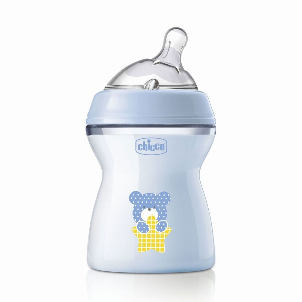 CHICCO BIBERON NAT.FEELING AZUL+2M81323 única