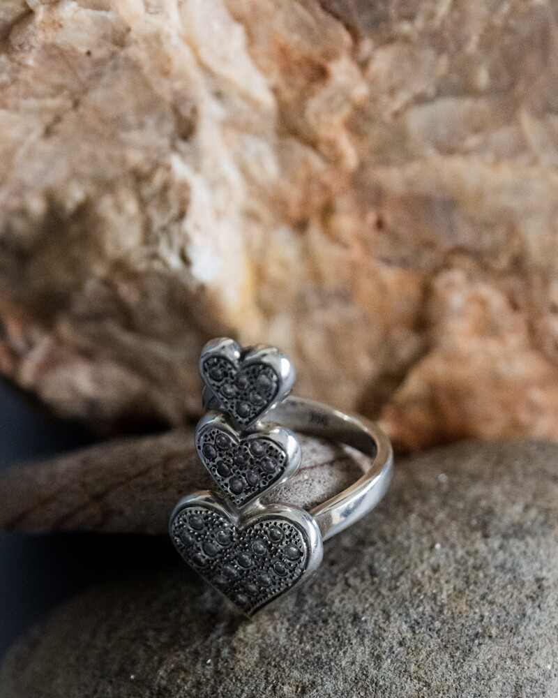 Anillo Corazones PLATEADO