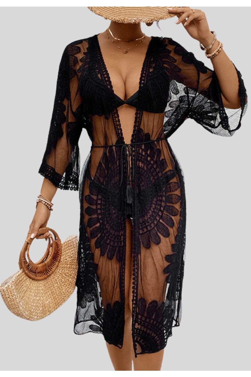 SALIDA GASA BORDADA NEGRO