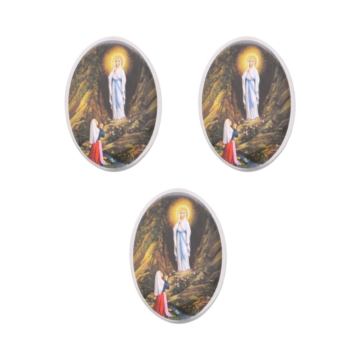 IMAN METALICO DE SANTOS 5CM X3 UNIDADES - Gp118/virgen De Lourdes 