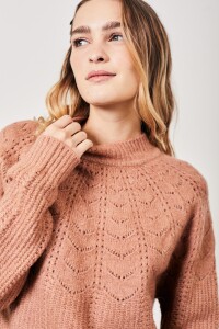 Sweater Calados Rosa