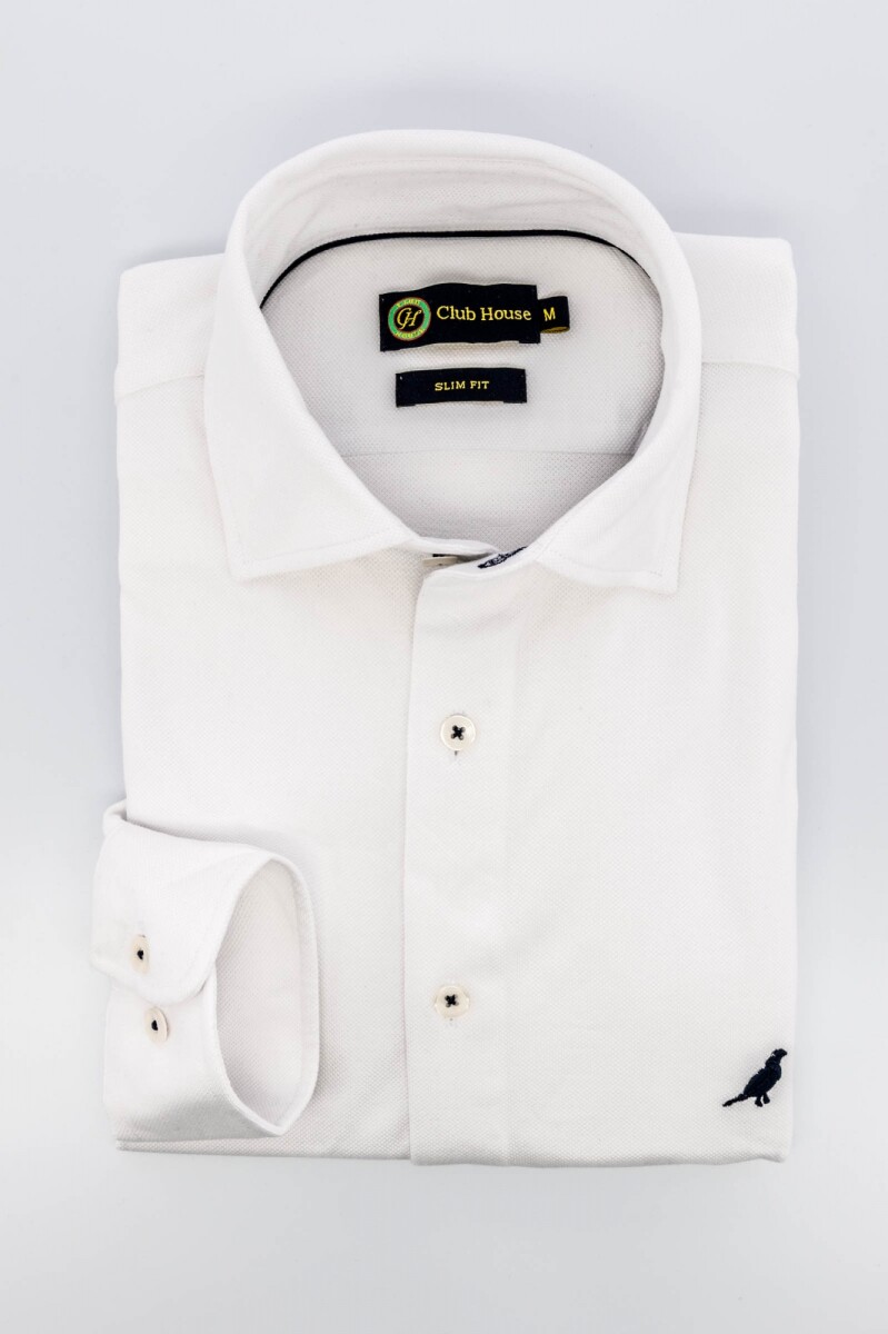 Camisa jersey Short collar - Blanca 