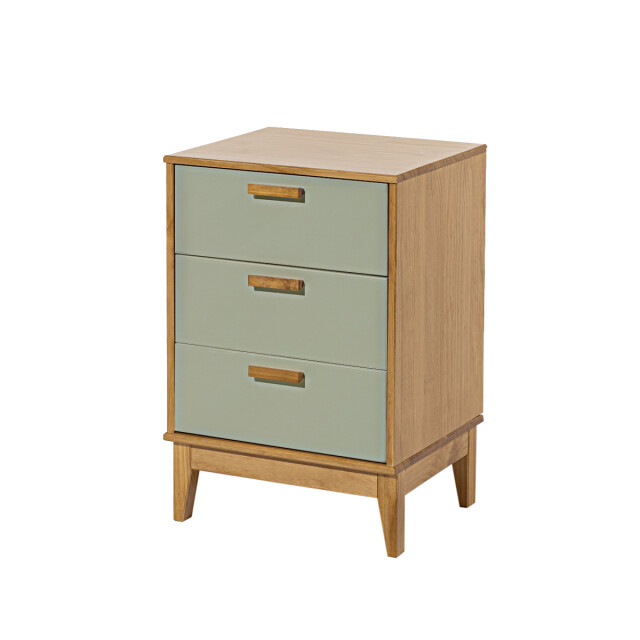 MESA DE LUZ O NOCHE 3 CAJONES EN MADERA MACIZA VERDE