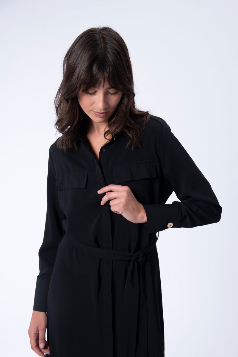 Vestido camisero Negro