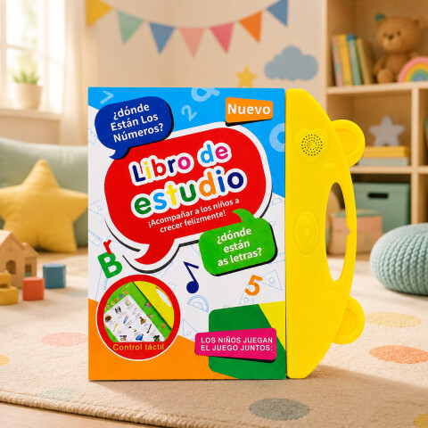 Libro Didáctico Interactivo Bilingüe con 20 Hojas Táctiles DISEÑO 1