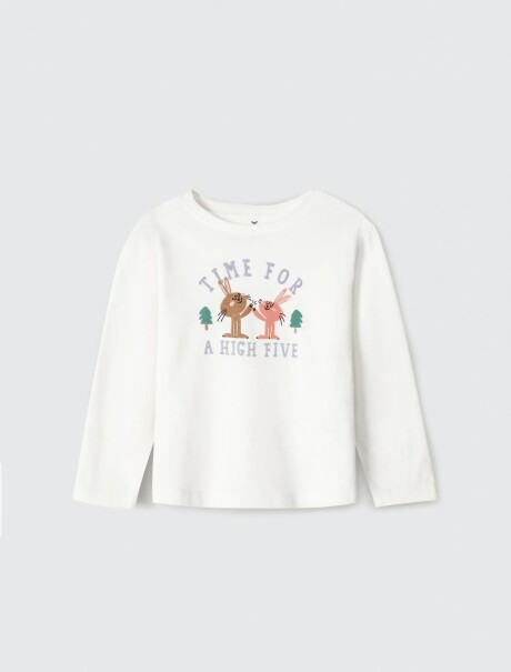 BLUSA INFANTIL CON ESTAMPA BEIGE