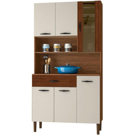 Cocina Golden 6 Puertas Ripado Nogueira Off White Paraná Cocina Golden 6 Puertas Ripado Nogueira Off White Paraná