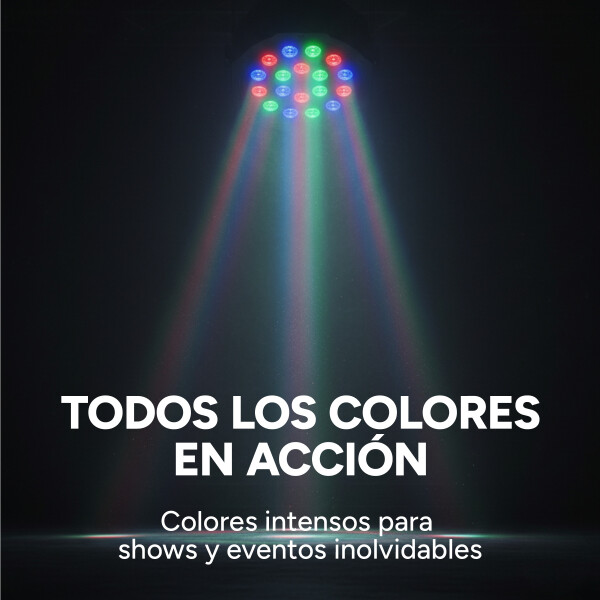 Proyector Luces LED RGB X18 Control Discoteca Fiesta Evento Color Negro