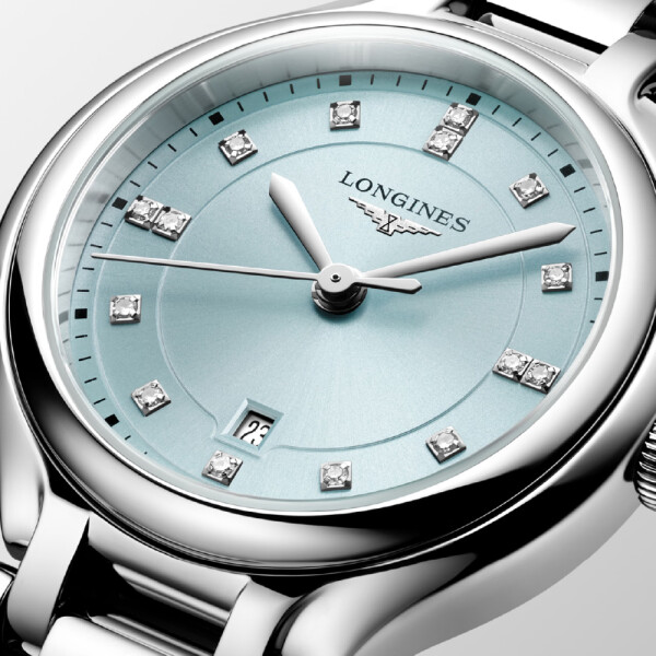 Reloj LONGINES Primaluna de 30mm con brillantes y esfera turquesa Reloj LONGINES Primaluna de 30mm con brillantes y esfera turquesa