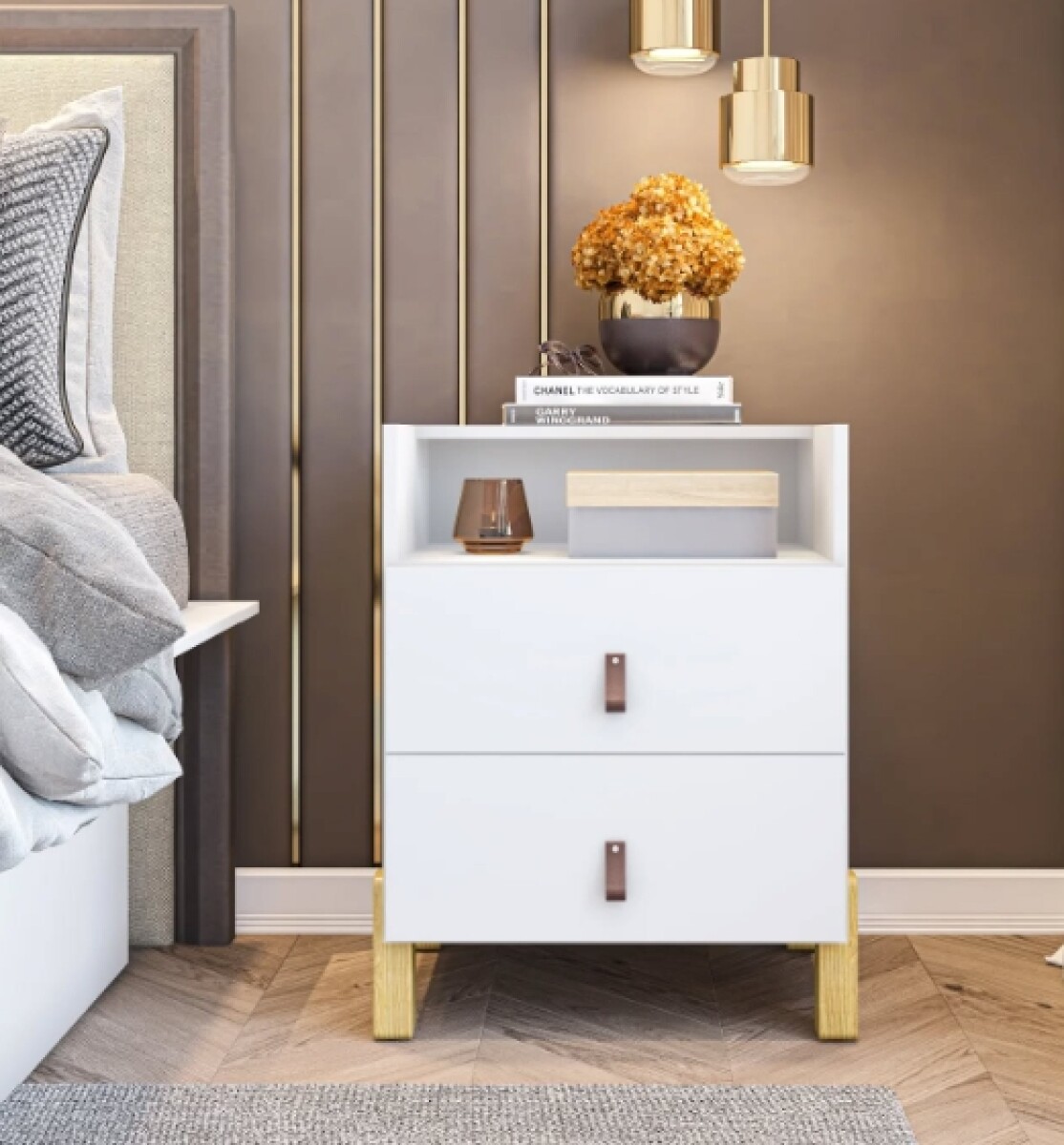 Mesa de luz Domus blanca 