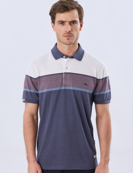 REMERA POLO RAYADA JERSEY Blanco