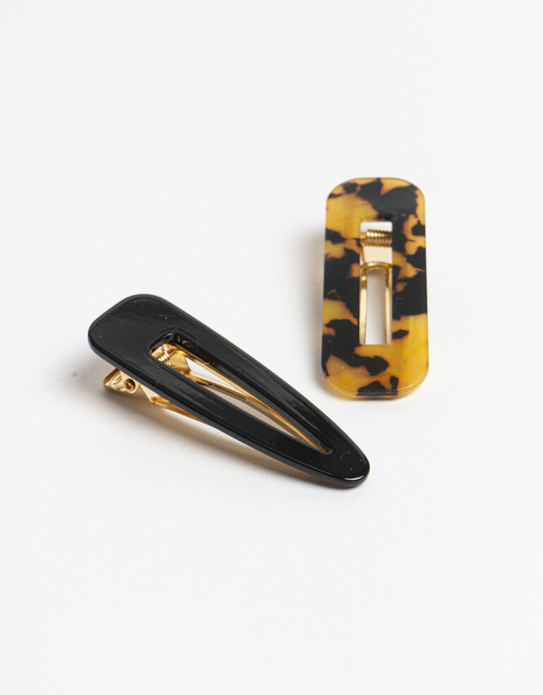 Horquillas con Accesorios Glitter Sets De Hebillas - Combinacion Bicolor