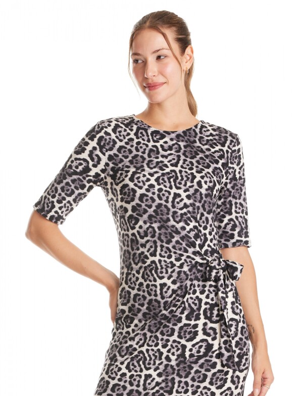 Vestido Animal Print NEGRO/MULTI