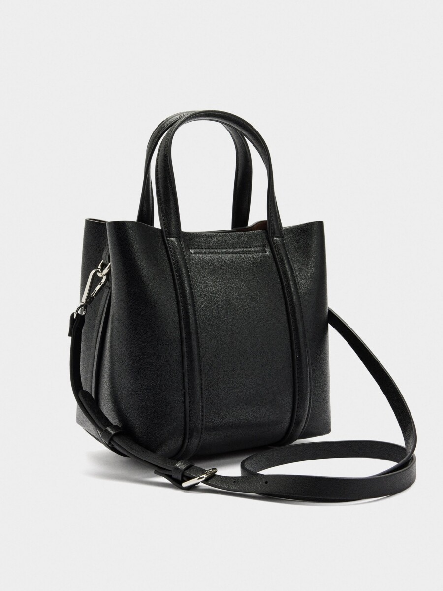 Bolso Tote Con Bandolera S negro