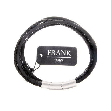 Pulsera de cuero y acero quirúrgico Frank