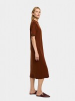 Vestido Midi De Punto teja