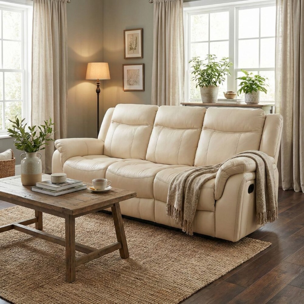 Sofá Recliner 3 Cuerpos - Royal Crema